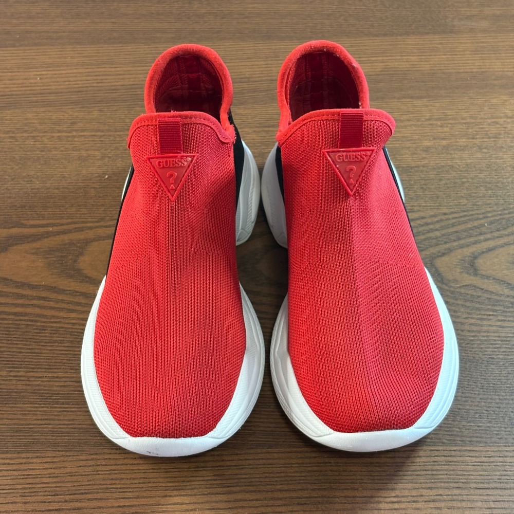 Guess Sneakers Women 7.5 Red Slip On Knit Sock Trainers WGLAKELEE - Picture 6 of 9